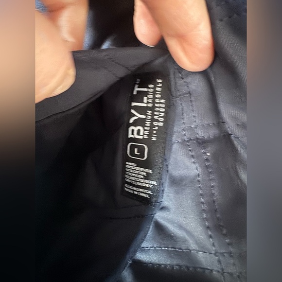 Bylt Bomber Jacket Mens L Navy Gray Reversible Quilted Hi Lo Casual NWOT - Picture 14 of 15
